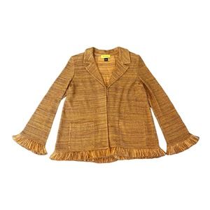 St. John Gold Fringed Sweater